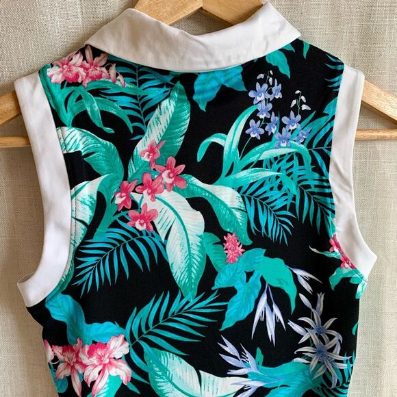 NWT Tommy Bahama Sleeveless Polo Tank Top Size XS Preppy Tropical Golf Top - Picture 5 of 15
